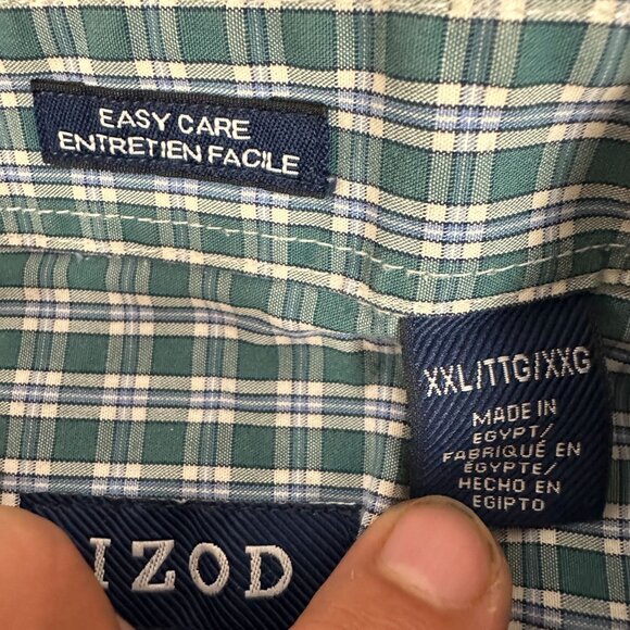 Izod Men's Button-Down Long Sleeve Plaid Shirt XXL Easy Care Cotton Blend - Picture 4 of 6